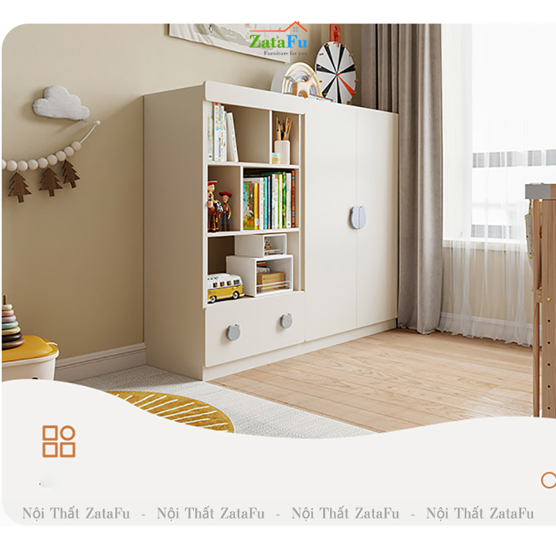 Tủ lưu trữ quần áo, tủ quần áo nhiều phân loại cho bé TQA-57