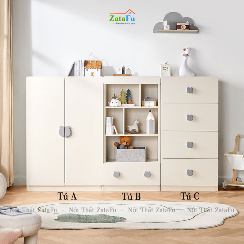 Tủ lưu trữ quần áo, tủ quần áo nhiều phân loại cho bé TQA-57