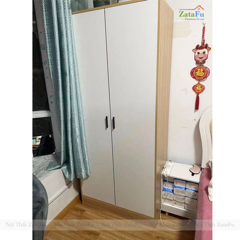 Tủ Quần Áo Gỗ MDF 2 Cánh Thiết Kế Tối Giản TQA-60