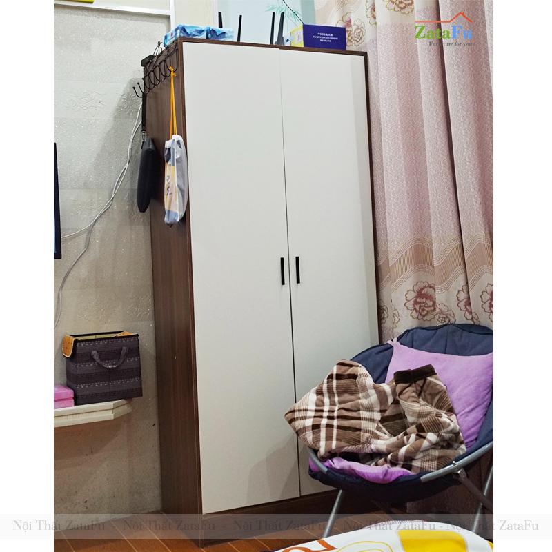 Tủ Quần Áo Gỗ MDF 2 Cánh Thiết Kế Tối Giản TQA-60