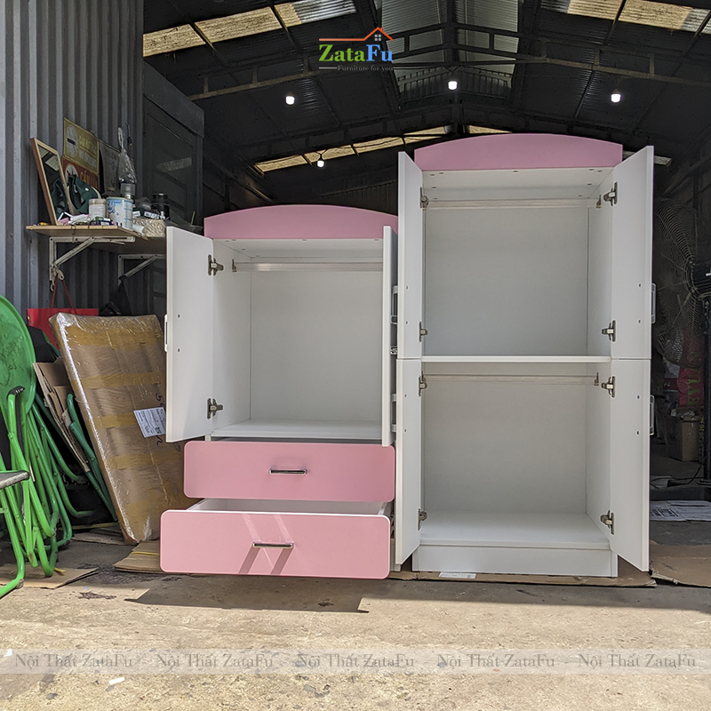 Tủ quần áo gỗ xinh xắn trang trí phòng ngủ cho bé TQA-17