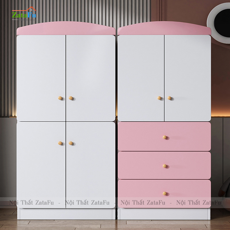 Tủ quần áo gỗ xinh xắn trang trí phòng ngủ cho bé TQA-17