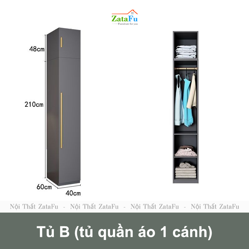Tủ quần áo góc L cao cấp nhiều phân loại kết hợp sang trọng TQA-21