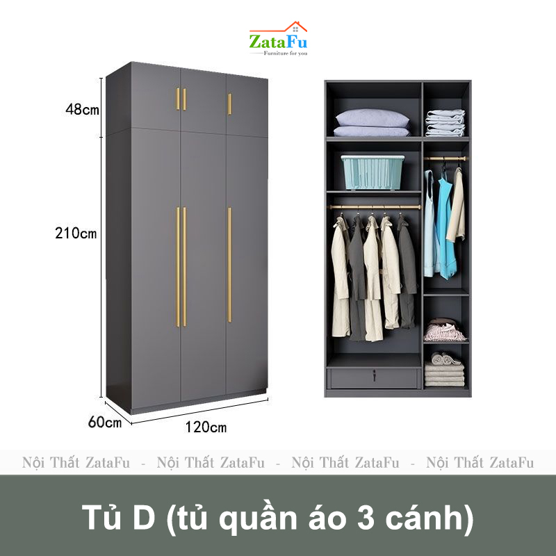 Tủ quần áo góc L cao cấp nhiều phân loại kết hợp sang trọng TQA-21