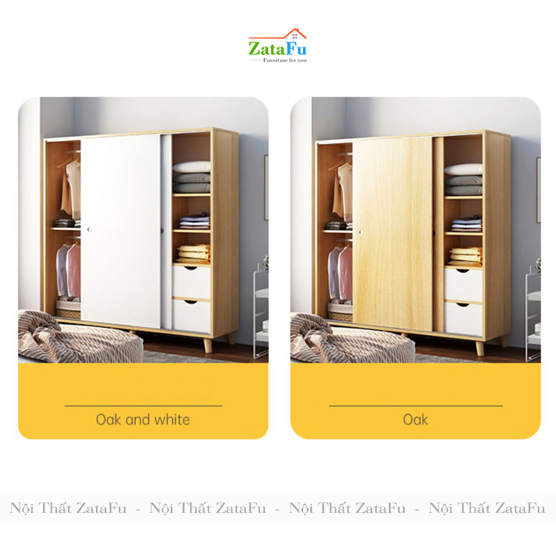 Tủ quần áo cửa trượt chân gỗ TQA-06