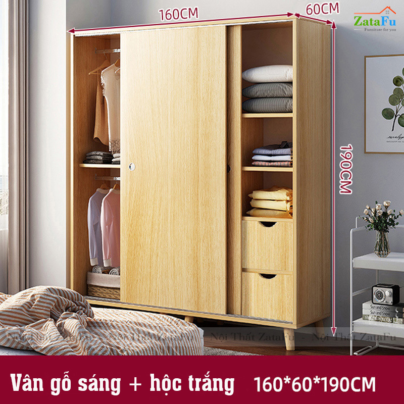 Tủ quần áo cửa trượt chân gỗ TQA-06