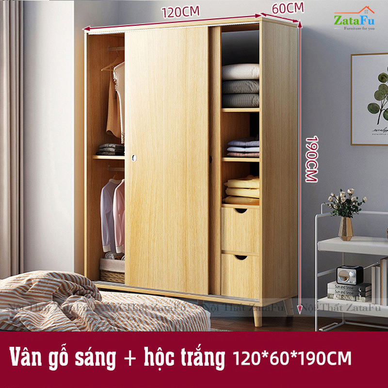 Tủ quần áo cửa trượt chân gỗ TQA-06