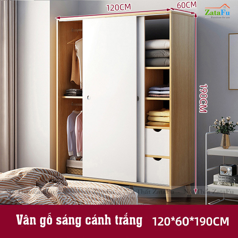 Tủ quần áo cửa trượt chân gỗ TQA-06