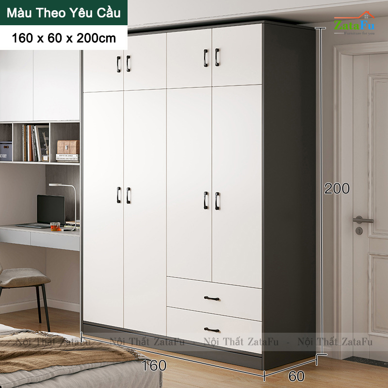 Tủ quần áo gỗ công nghiệp thiết kế hiện đại TQA-42