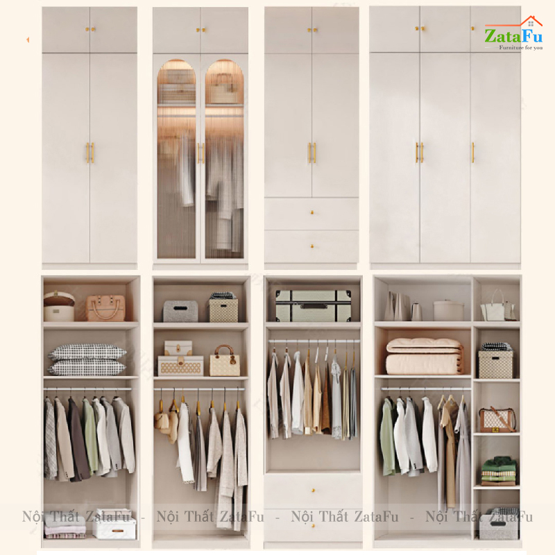 Tủ quần áo gỗ công nghiệp mang thiết kế sang trọng TQA-35