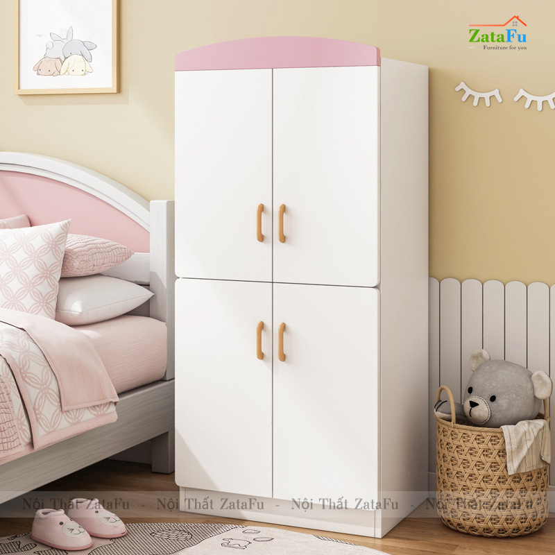 Tủ quần áo gỗ xinh xắn trang trí phòng ngủ cho bé TQA-17