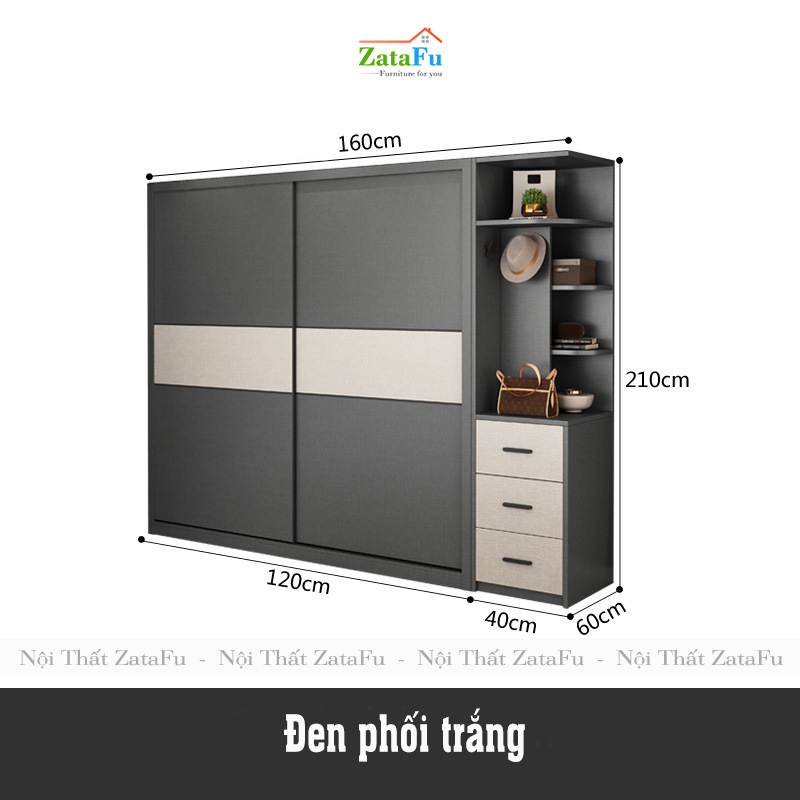 Tủ quần áo cánh trượt cao cấp TQA-09