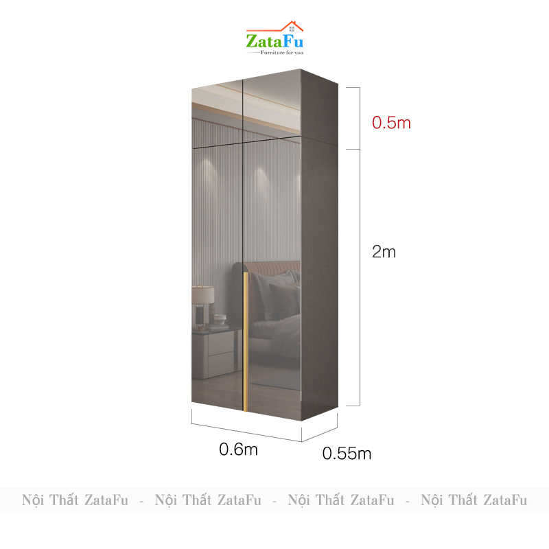 Tủ quần áo gỗ phối hợp sang trọng cho phòng ngủ mẫu 2 TQA-28