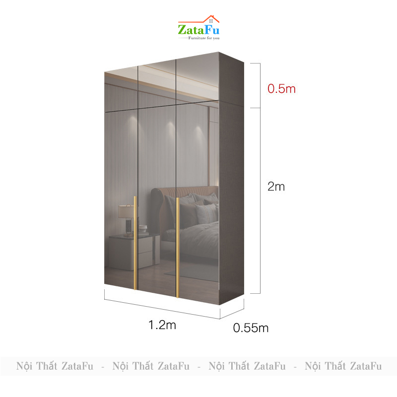 Tủ quần áo gỗ phối hợp sang trọng cho phòng ngủ mẫu 2 TQA-28