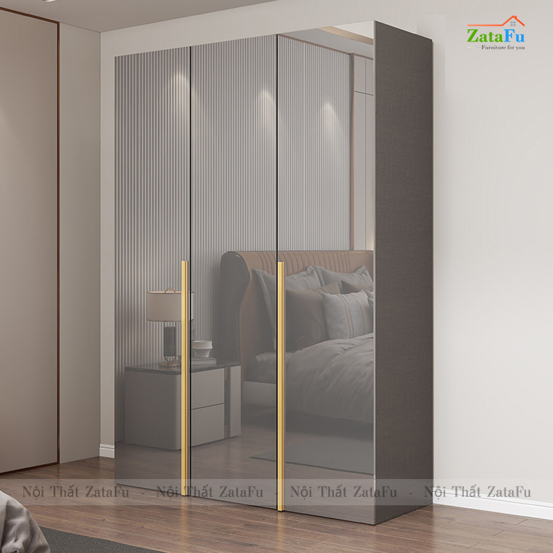 Tủ quần áo gỗ phối hợp sang trọng cho phòng ngủ TQA-27