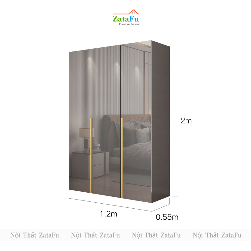 Tủ quần áo gỗ phối hợp sang trọng cho phòng ngủ TQA-27