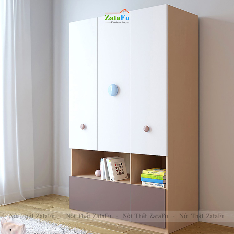 Tủ Quần Áo Gỗ Thông Minh Trang Trí Phòng Ngủ Cho Bé TQA-47