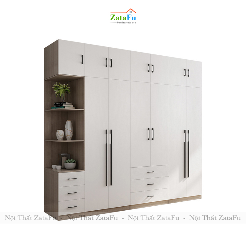 Tủ quần áo đẹp bằng gỗ hiện đại TQA-15