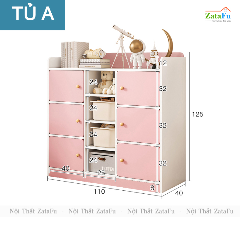 Tủ Quần Áo Xinh Xắn Trang Trí Không Gian Phòng Ngủ Cho Bé TQA-46