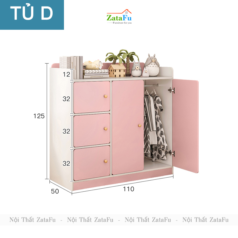 Tủ Quần Áo Xinh Xắn Trang Trí Không Gian Phòng Ngủ Cho Bé TQA-46