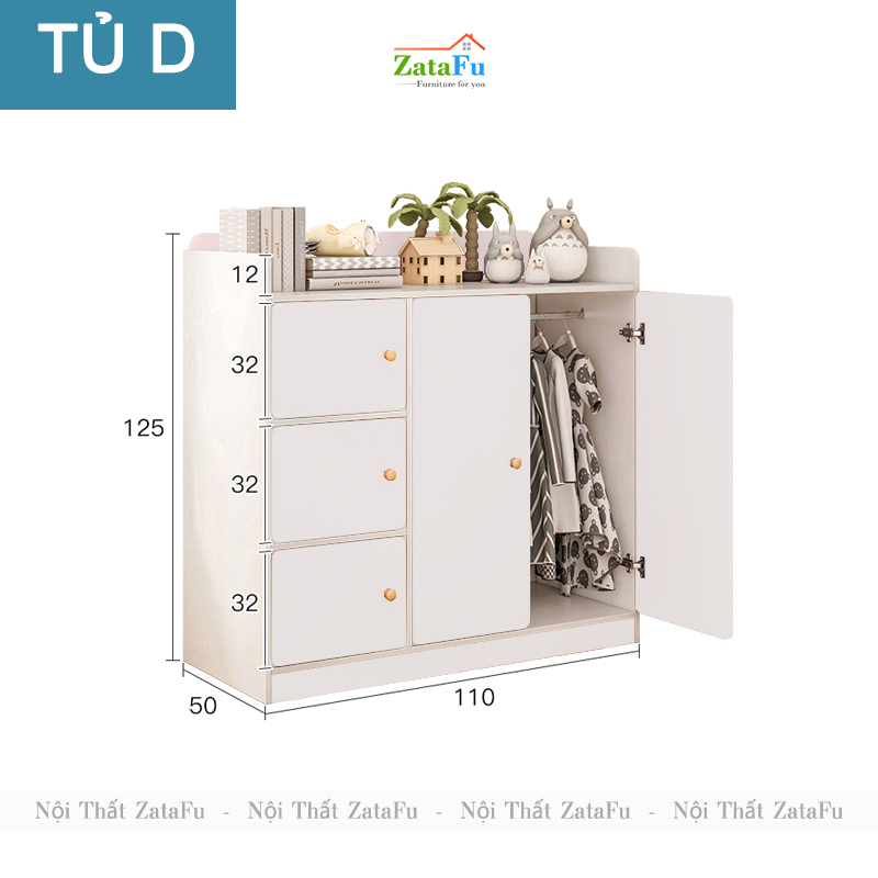 Tủ Quần Áo Xinh Xắn Trang Trí Không Gian Phòng Ngủ Cho Bé TQA-46