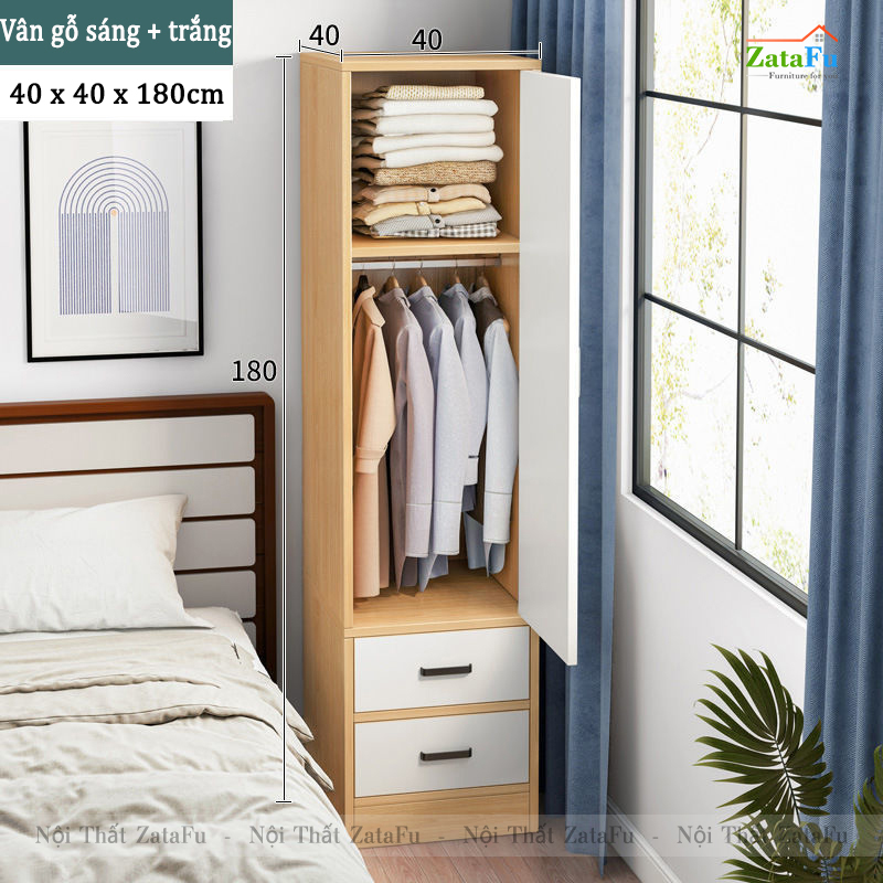 Tủ quần áo 1 buồng kiểu dáng đơn giản TQA-20