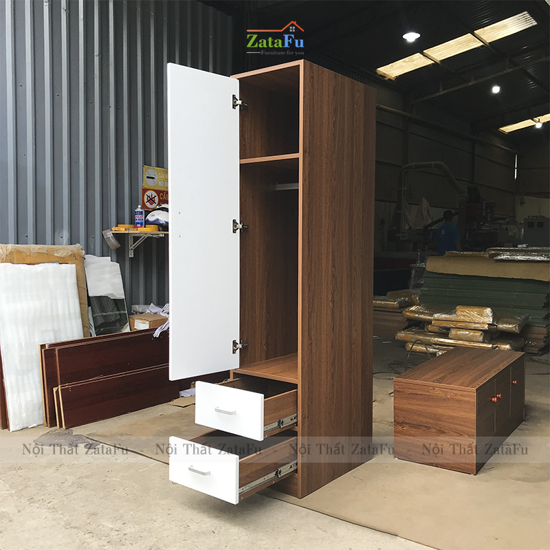 Tủ quần áo 1 buồng kiểu dáng đơn giản TQA-20