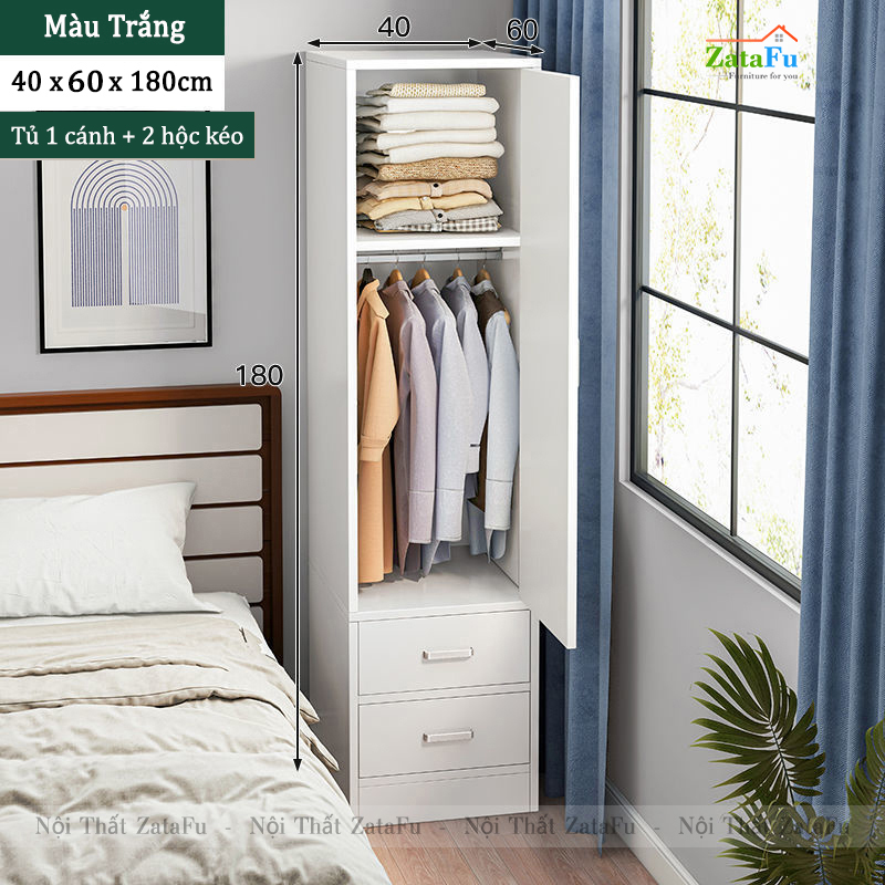 Tủ quần áo 1 buồng kiểu dáng đơn giản TQA-20