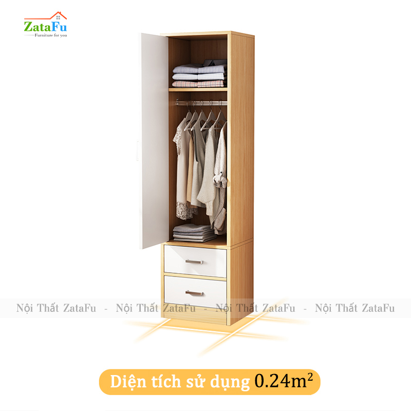 Tủ quần áo 1 buồng kiểu dáng đơn giản TQA-20