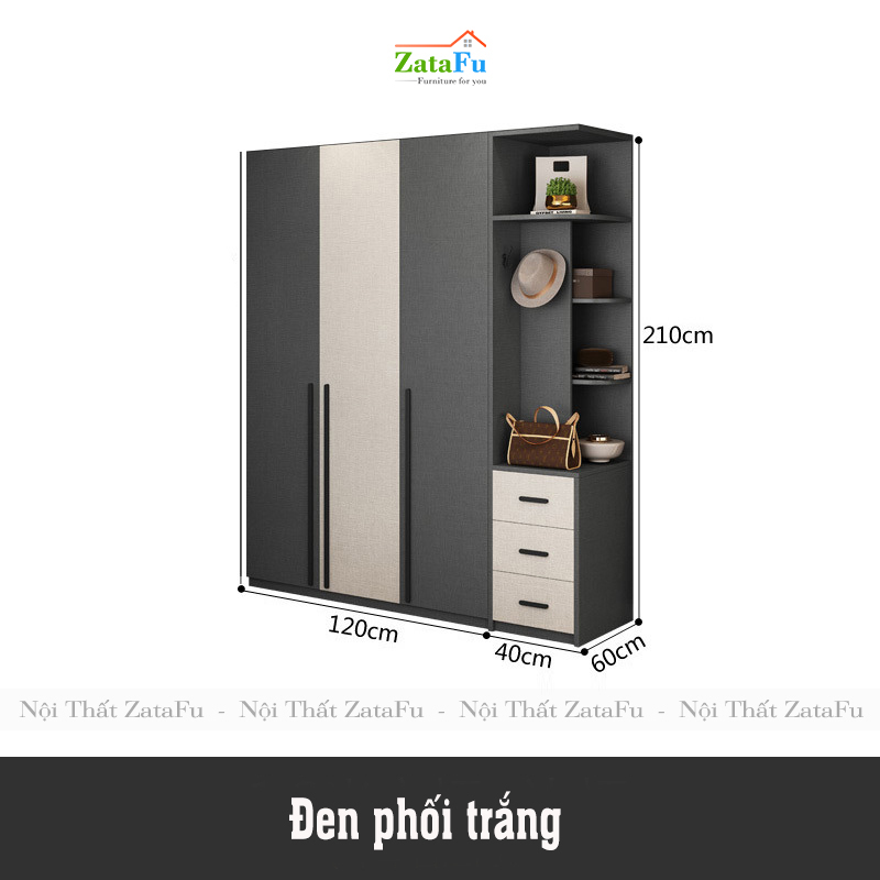 Tủ quần áo đẹp hiện đại TQA-14