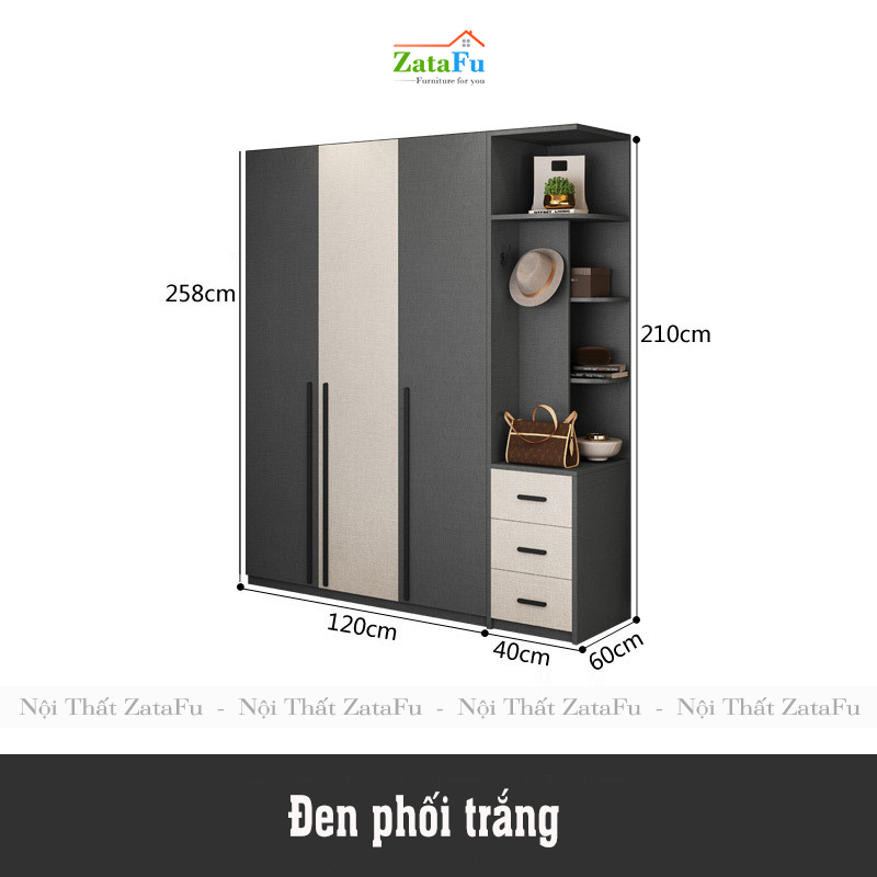 Tủ quần áo đẹp hiện đại TQA-14
