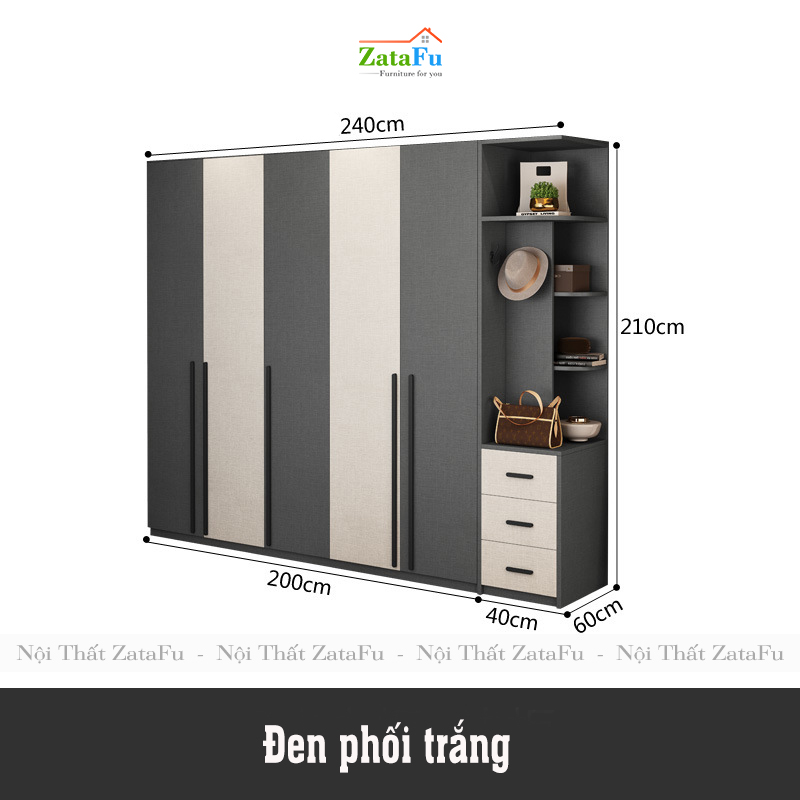 Tủ quần áo đẹp hiện đại TQA-14