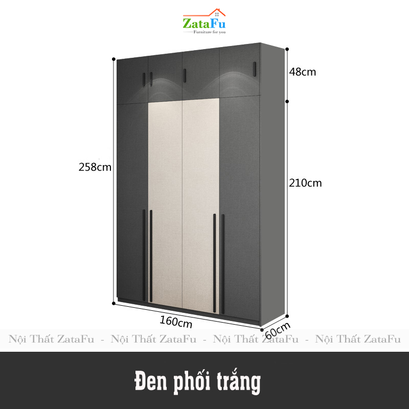Tủ quần áo đẹp hiện đại TQA-14