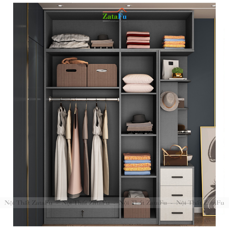 Tủ quần áo đẹp hiện đại TQA-14