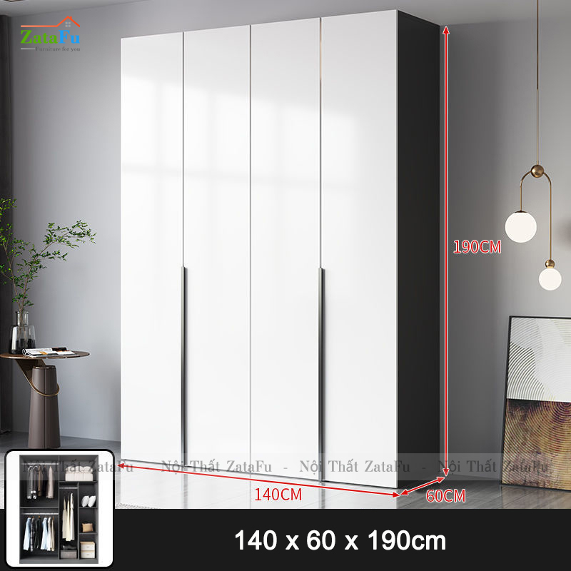 Tủ quần áo gương kết hợp đèn led sang trọng cho không gian phòng ngủ TQA-32