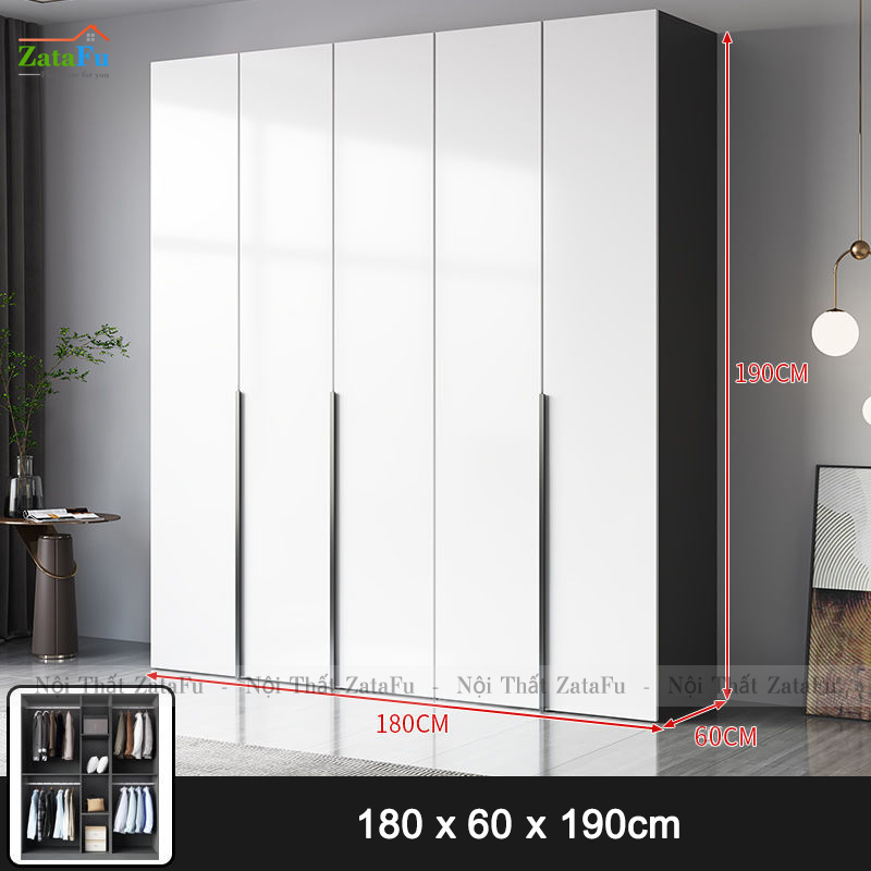 Tủ quần áo gương kết hợp đèn led sang trọng cho không gian phòng ngủ TQA-32