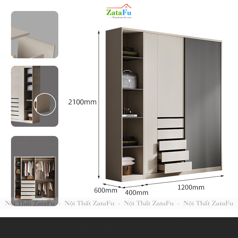 Tủ quần áo đơn giản TQA-12