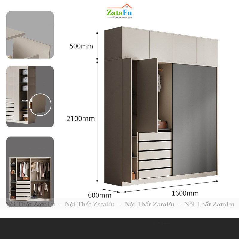 Tủ quần áo đơn giản TQA-12