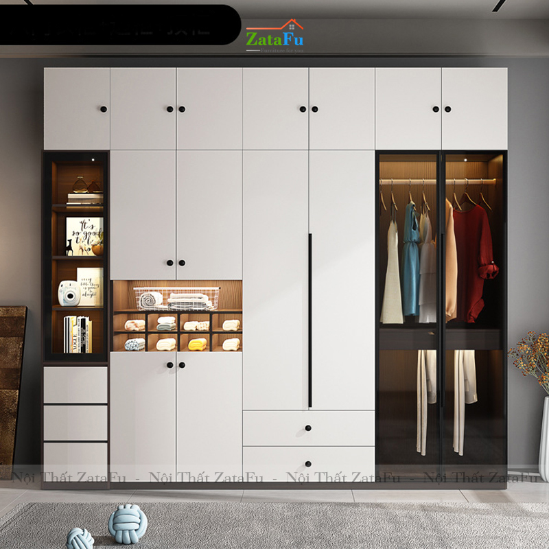 Tủ quần áo cao cao cấp tích hợp đèn LED thông minh TQA-16