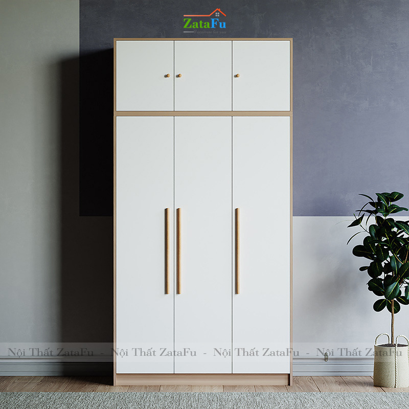 Tủ quần áo cao gỗ MDF loại cao 2m3 TQA-03