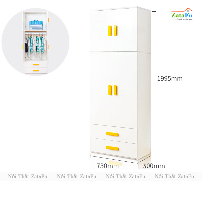 Tủ quần áo , tủ lưu trữ đồ dùng đơn giản cho bé TQA-55