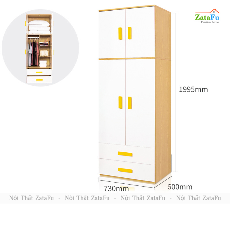 Tủ quần áo , tủ lưu trữ đồ dùng đơn giản cho bé TQA-55