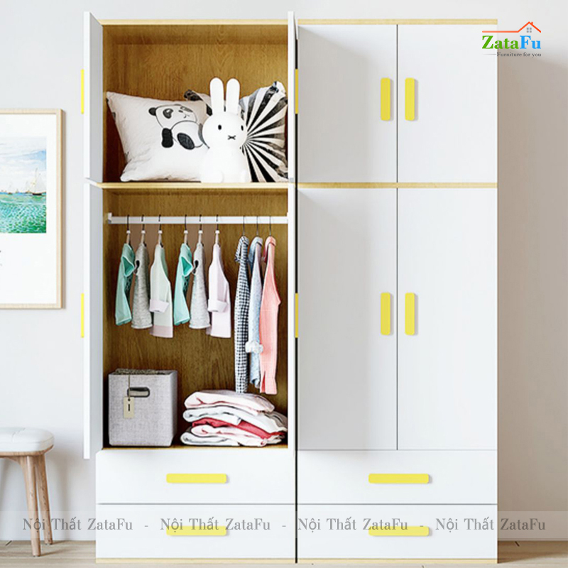 Tủ quần áo , tủ lưu trữ đồ dùng đơn giản cho bé TQA-55