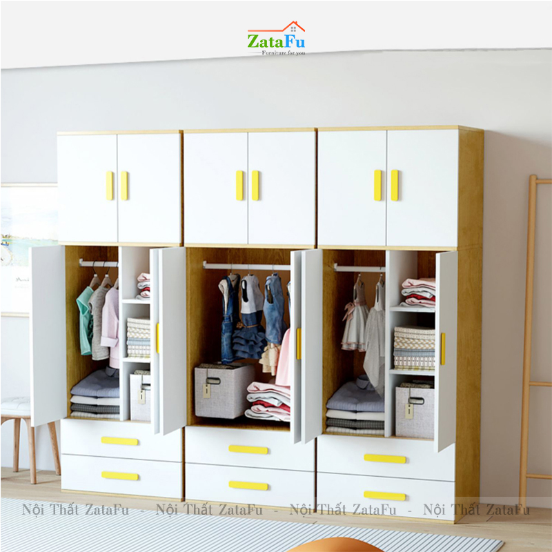 Tủ quần áo , tủ lưu trữ đồ dùng đơn giản cho bé TQA-55