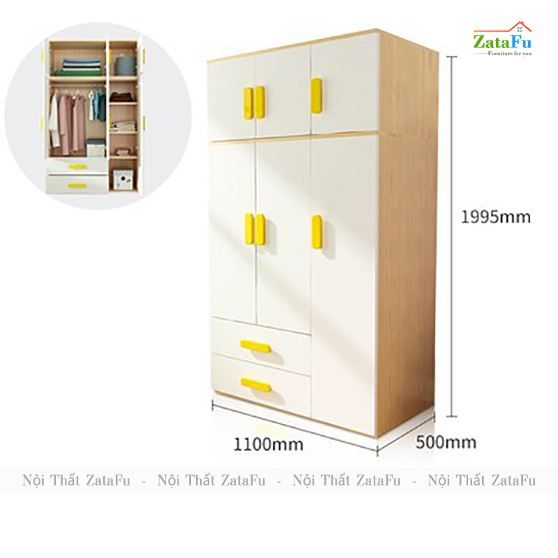 Tủ quần áo , tủ lưu trữ đồ dùng đơn giản cho bé TQA-55