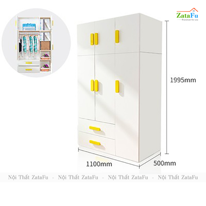 Tủ quần áo , tủ lưu trữ đồ dùng đơn giản cho bé TQA-55