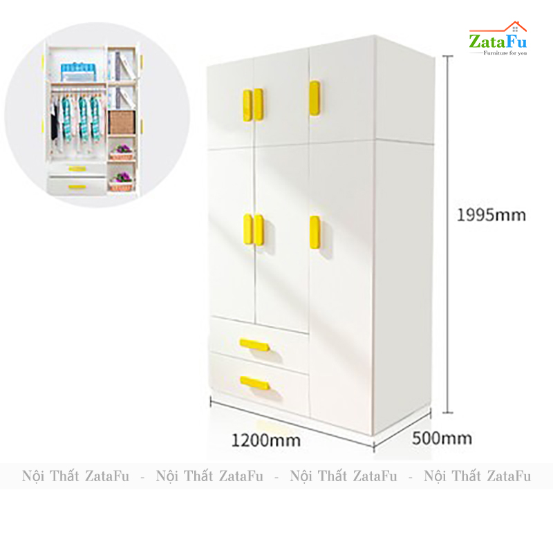 Tủ quần áo , tủ lưu trữ đồ dùng đơn giản cho bé TQA-55