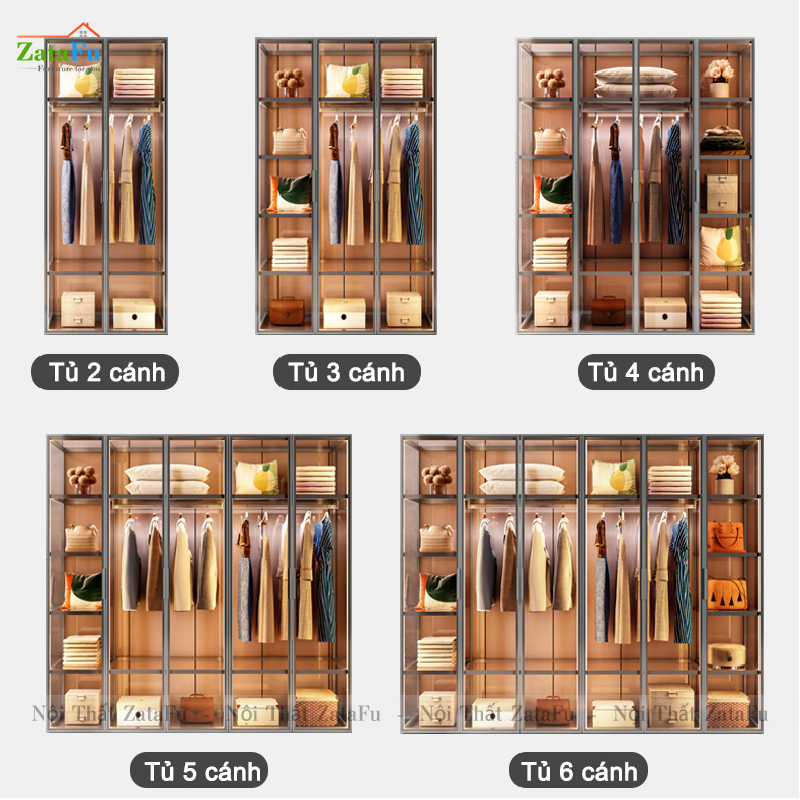 Tủ quần áo tủ trưng bày túi xách buồng kính cao cấp TQA-39