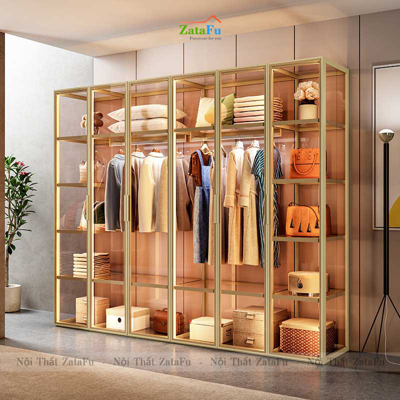 Tủ quần áo tủ trưng bày túi xách buồng kính cao cấp TQA-39