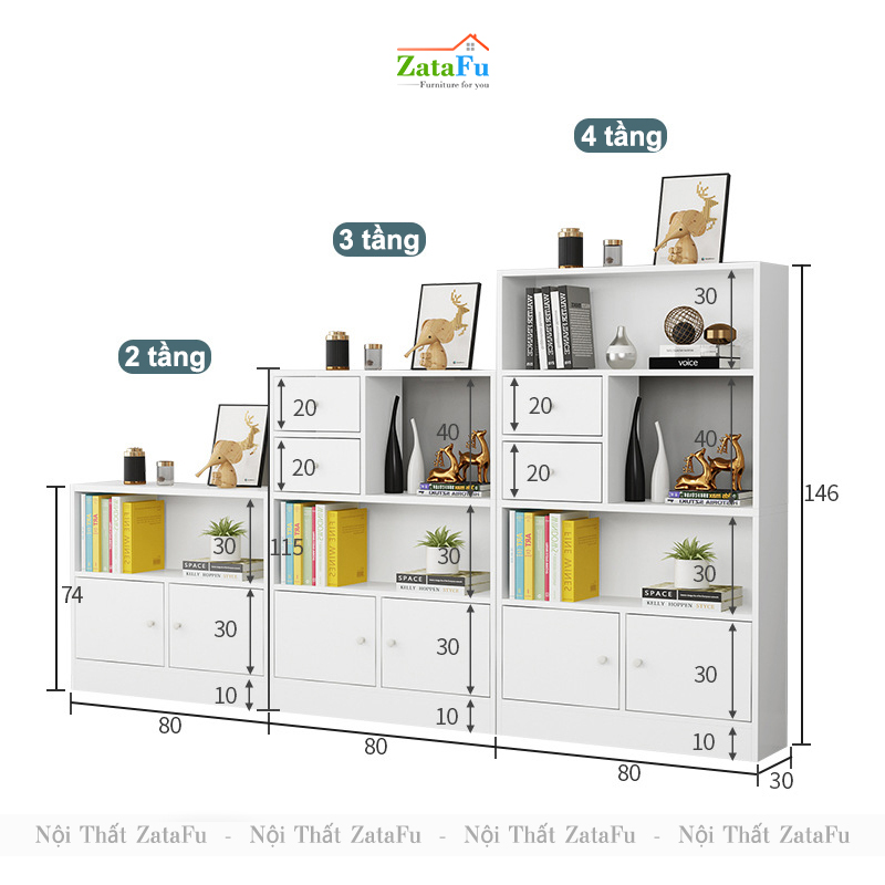 Tủ Sách Gỗ Trang Trí Phòng Khách TUTT-43